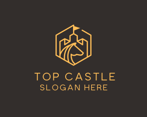 Turret Castle Horse logo design