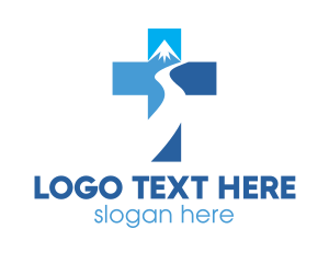 Blue Cross - Mountain River Chapel logo design