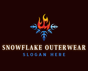 Flame Snowflake HVAC logo design