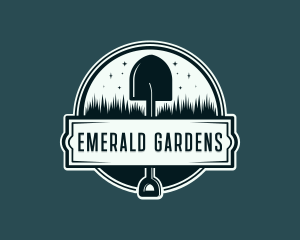 Grass Shovel Gardening logo design