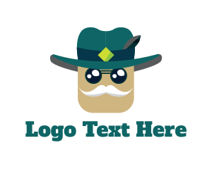 Old Fashioned - Fedora Mustache Man logo design