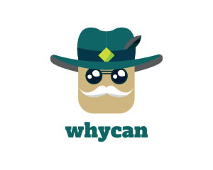 Sheriff - Fedora Mustache Man logo design