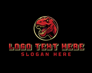 T Rex - Jurassic Dinosaur Gaming logo design