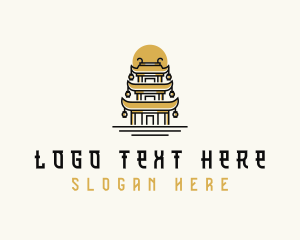 Tourist Spot - Asian Temple Pagoda logo design