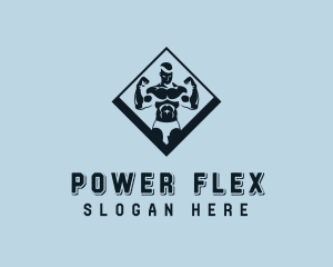 Muscle - Strong Muscle Weightlifter logo design