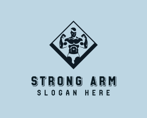 Strong Muscle Weightlifter logo design