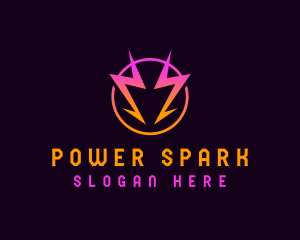 Lightning Bolt Spark logo design