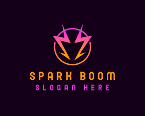 Lightning Bolt Spark logo design