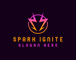 Lightning Bolt Spark logo design