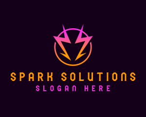 Lightning Bolt Spark logo design