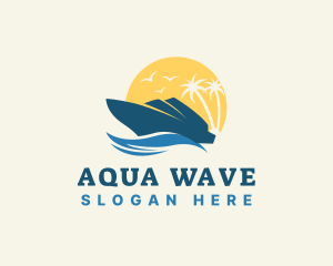 Ocean Waves Cruise Ship logo design