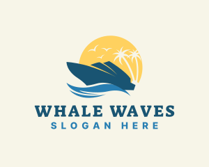 Ocean Waves Cruise Ship logo design