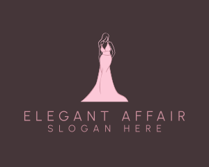 Prom - Pink Fashion Gown logo design