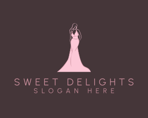 Pink Fashion Gown logo design