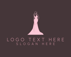 Dress - Pink Fashion Gown logo design