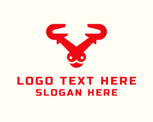 Red And Yellow - Bull Magnet Horns logo design