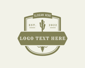 Wild West - Western Cactus Badge logo design