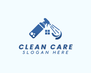 Cleaning Spray Bottle logo design