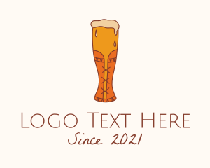 Alcoholic - Corset Beer Glass logo design