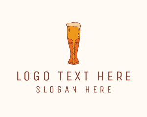 Happy Hour - Corset Beer Glass logo design