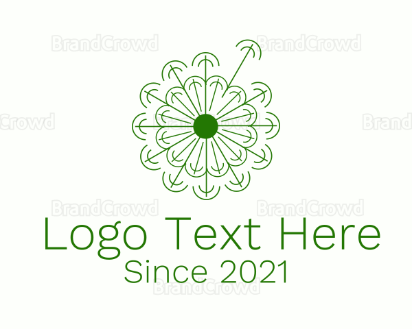 Minimalist Green Dandelion Logo