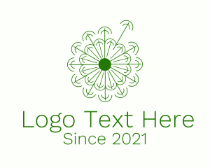 Flower - Minimalist Green Dandelion logo design