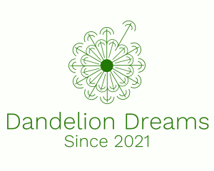 Dandelion - Minimalist Green Dandelion logo design