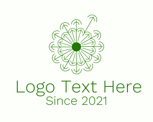 Bio - Minimalist Green Dandelion logo design