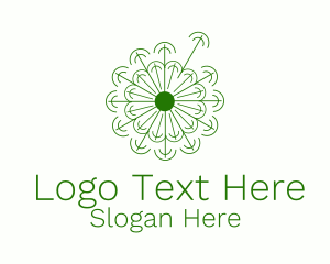 Minimalist Green Dandelion Logo