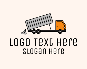 Long - Dump Truck Transport logo design