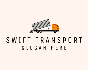 Transporation - Dump Truck Transport logo design
