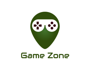 Gaming Alien Location Pin logo design