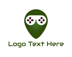 Geek - Gaming Alien Location Pin logo design