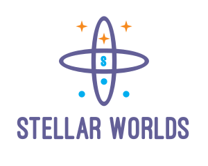 Planets - Lavender Galaxy Orbit logo design