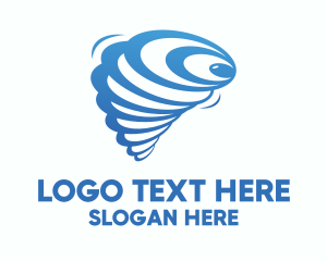 Weatherman - Blue Twister Hurricane Wind logo design