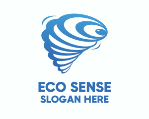Climate - Blue Twister Hurricane Wind logo design