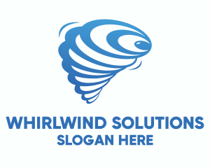 Whirlwind - Blue Twister Hurricane Wind logo design