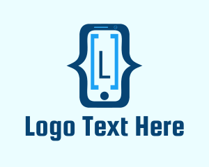 Social Media - Mobile Phone Code Letter logo design