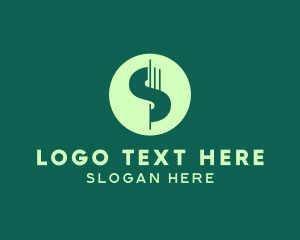 Green Technology - Dollar Currency Letter S logo design