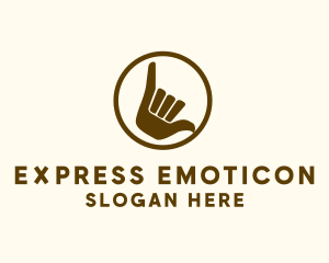 Emoticon - Shaka Hand Sign logo design