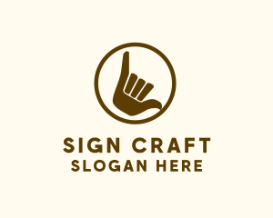 Shaka Hand Sign logo design