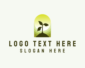 Solar - Plant Farming Agriculture logo design