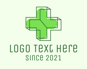 Drugmaker - 3D Medical Cross logo design