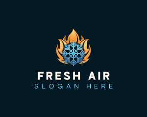 Heating Cooling Temperature logo design