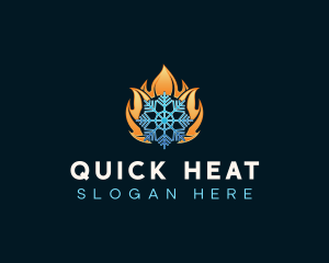 Heating Cooling Temperature logo design