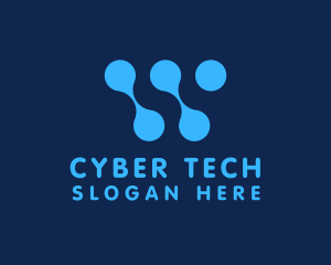 Cyber - Blue Cyber Letter W logo design