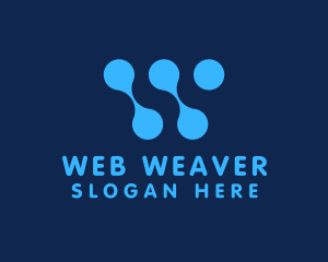 Blue Cyber Letter W logo design