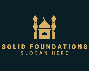 Niqab - Muslim Building Mosque logo design