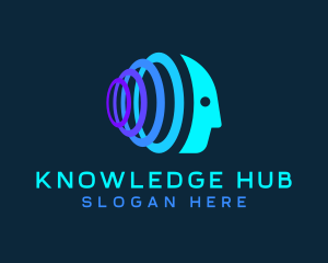 Learn - Artificial Intelligence Signal Head logo design