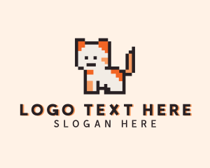 Holographic - Arcade Pixel Cat logo design